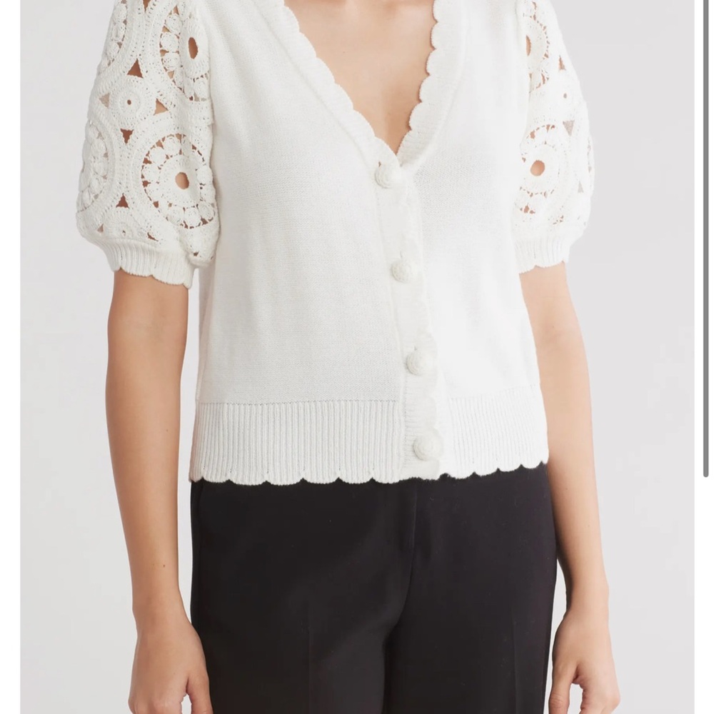 NWT Design History - Cardigan with Puff Sleeves (Small)